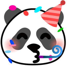 panda and partying face