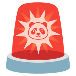 panda and police car light