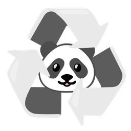 panda and recycling symbol