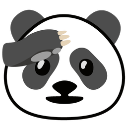panda and saluting face