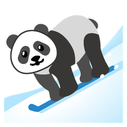 panda and skis