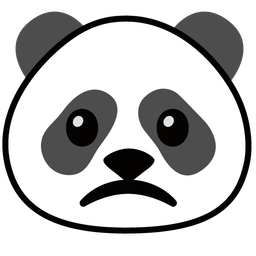 panda and slightly frowning face