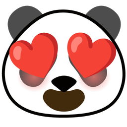 Panda and Smiling face with heart-eyes