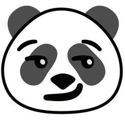 panda and smirking face