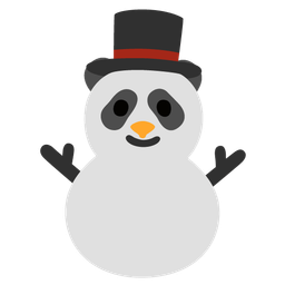 panda and snowman without snow