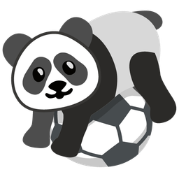 panda and soccer ball