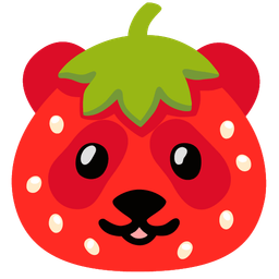 panda and strawberry