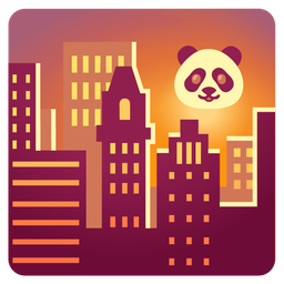 panda and sunset