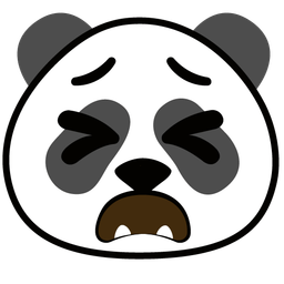 panda and tired face