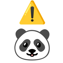 panda and warning
