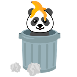 panda and wastebasket