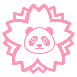panda and white flower