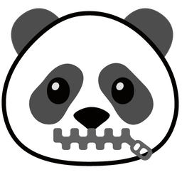 panda and zipper-mouth face