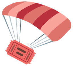 parachute and admission tickets