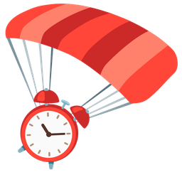 parachute and alarm clock