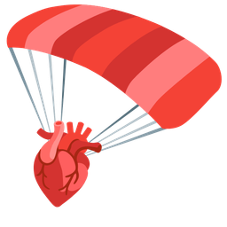 parachute and anatomical heart