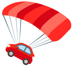 parachute and automobile