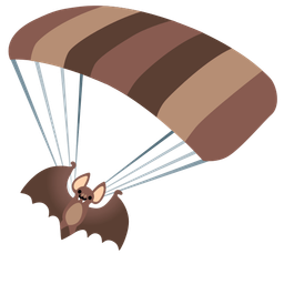 parachute and bat