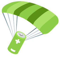 parachute and battery