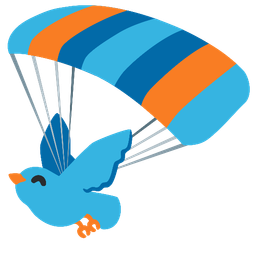 parachute and bird