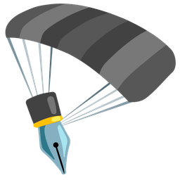 parachute and black nib