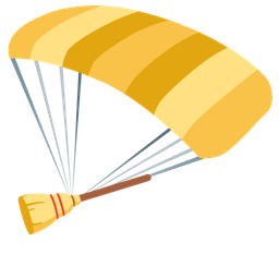 parachute and broom