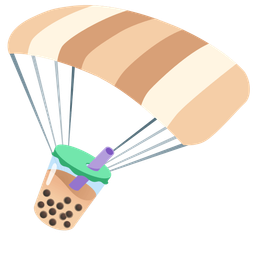 parachute and bubble tea