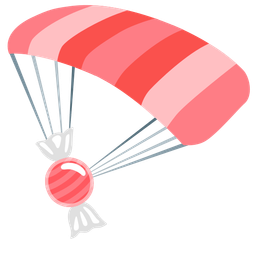 parachute and candy