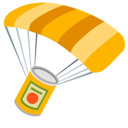 parachute and canned food