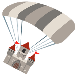 parachute and castle