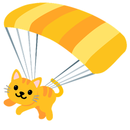 parachute and cat face