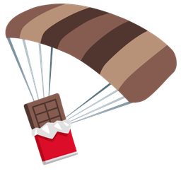 parachute and chocolate bar