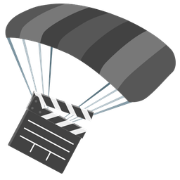 parachute and clapper board