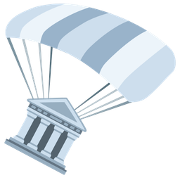 parachute and classical building