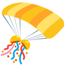 parachute and confetti ball