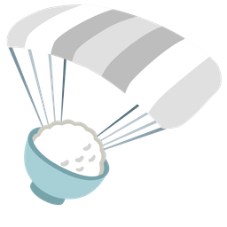 parachute and cooked rice