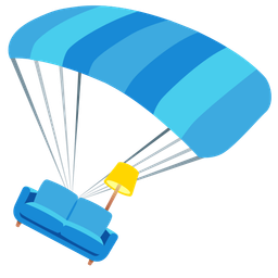 parachute and couch and lamp