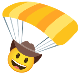 parachute and cowboy hat face