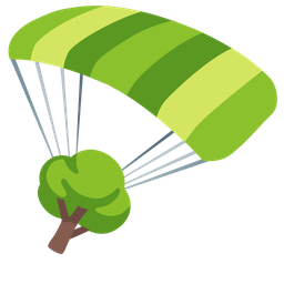 parachute and deciduous tree