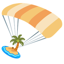 parachute and desert island