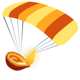 parachute and diya lamp