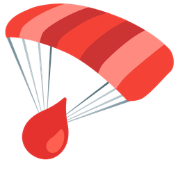 parachute and drop of blood