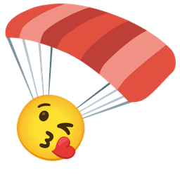 Parachute and Face blowing a kiss