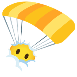 parachute and face in clouds