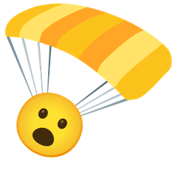 parachute and face with open mouth