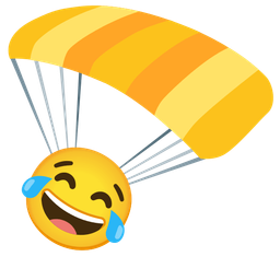 Parachute and Face with tears of joy