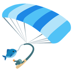 parachute and fishing pole