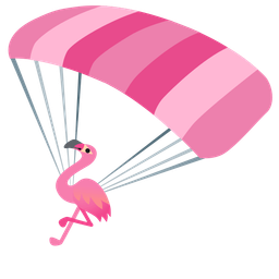parachute and flamingo