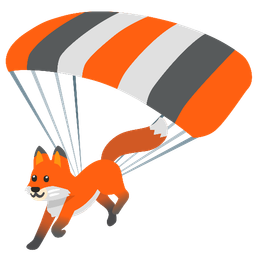 parachute and fox