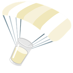 parachute and glass of milk